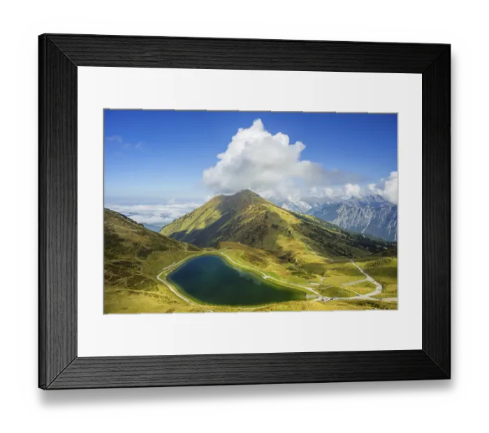 Framed Print : Artificially created lake, snow pond Framed Print : Artificially created lake, snow pond
