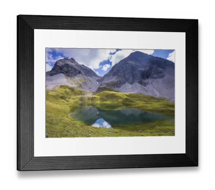 Framed Print : Rappensee, behind it Hochgundspitze Framed Print : Rappensee, behind it Hochgundspitze