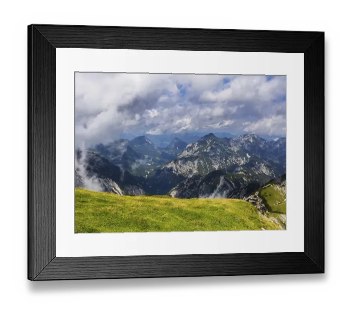 Framed Print : View from Gamsfeld to Rinnkogel and Rettenkogel