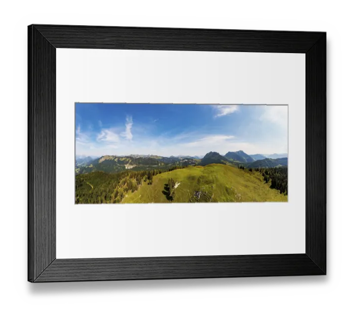 Framed Print : Drone image, at the summit of the Taborberg with a view of the Osterhorn group
