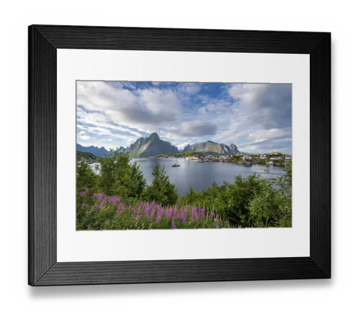 Framed Print : Reine, Reinefjord with mountains