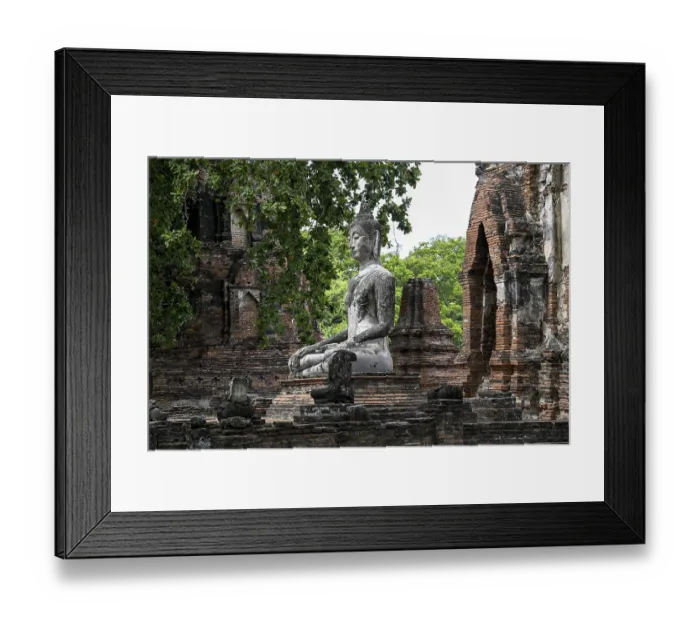 Framed Print : Buddha statue in Wat Mahathat Ayutthaya