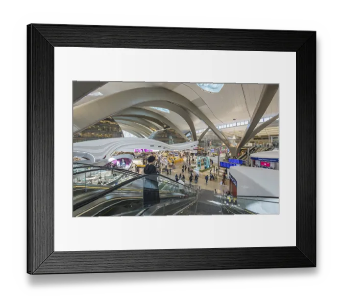 Framed Print : Abu Dhabi Airport, Zayed International Airport with passengers