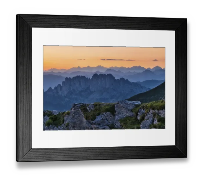 Framed Print : Fribourg Prealps with Gastlosen mountain range at dawn