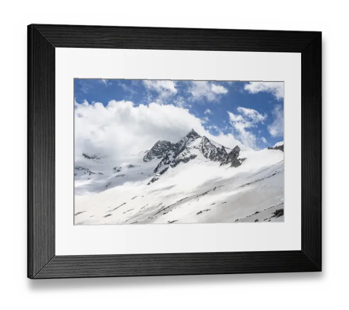Framed Print : Mountain landscape of rock and ice