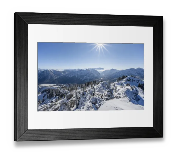 Framed Print : Snow-covered mountain landscape