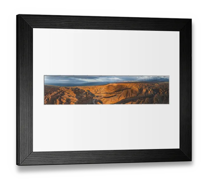 Framed Print : Canyon runs through landscape, Issyk Kul Lake Framed Print : Canyon runs through landscape, Issyk Kul Lake