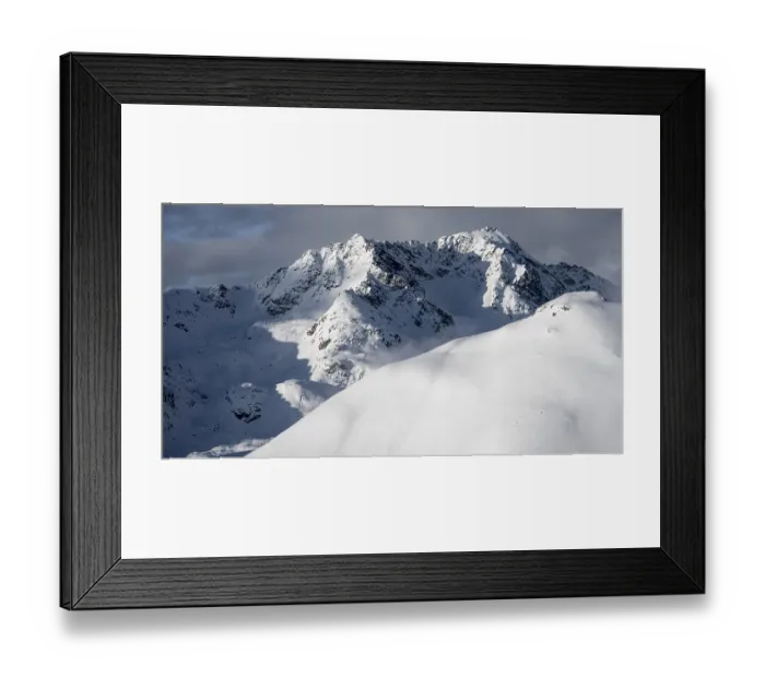 Framed Print : Snow-covered Alps, winter landscape in the mountains