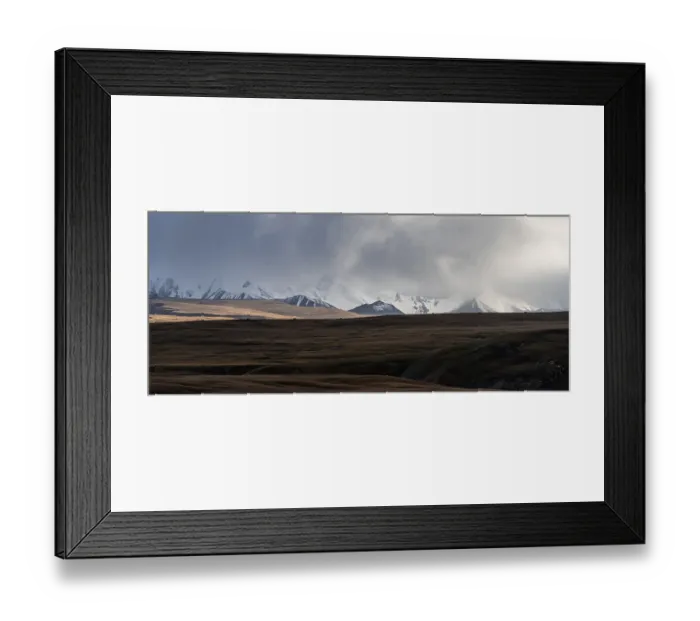 Framed Print : Glaciated and snow-capped mountains