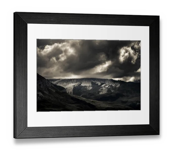 Framed Print : Montafon mountains with dramatic cloudy sky Framed Print : Montafon mountains with dramatic cloudy sky
