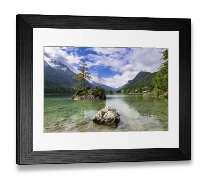 Framed Print : Hintersee near Ramsau with clear green water