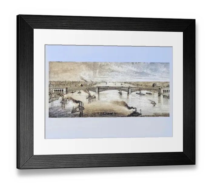 Framed Print : Large steel bridge over the Mississippi River in St