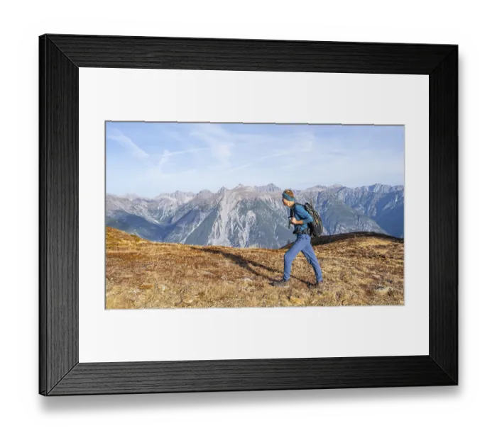 Framed Print : Mountaineers on the Venet, mountain panorama of the Parzinn group in the Lechtal Alps