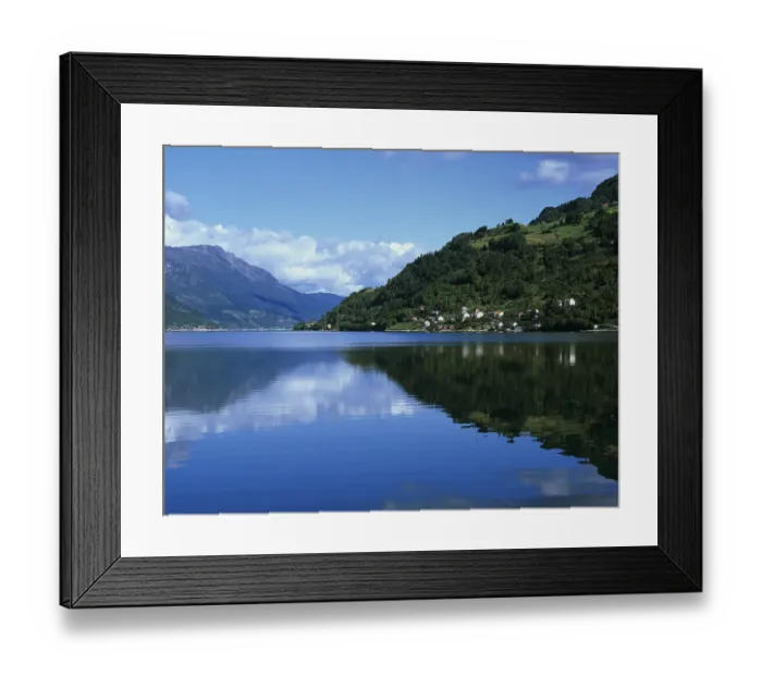 Framed Print : Landscape at Sorfjorden, Soerfjorden