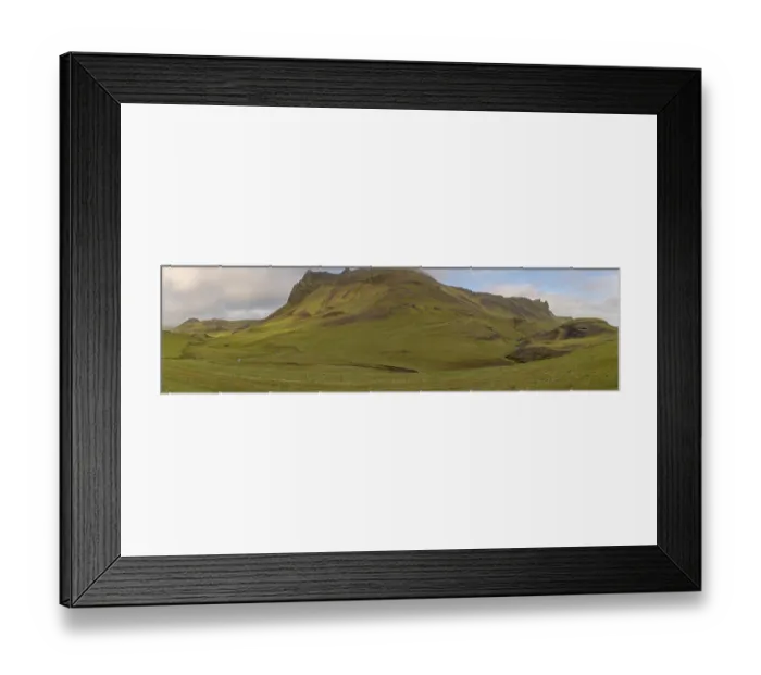 Framed Print : Grass and moss covered mountain close to Vik i Myrdal