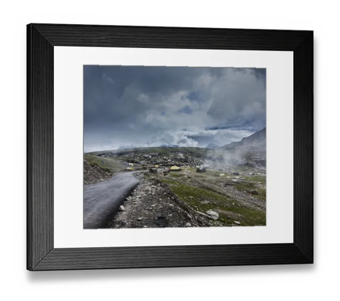 Framed Print : Road in Himalayas on top of Rohtang La pass Framed Print : Road in Himalayas on top of Rohtang La pass