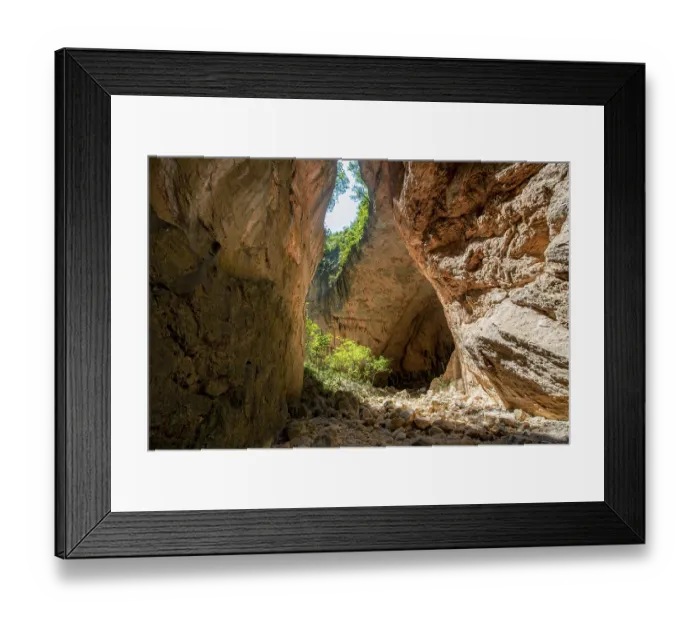Framed Print : Green trees in the gorge, steep cliffs of the Garganta Verde Framed Print : Green trees in the gorge, steep cliffs of the Garganta Verde