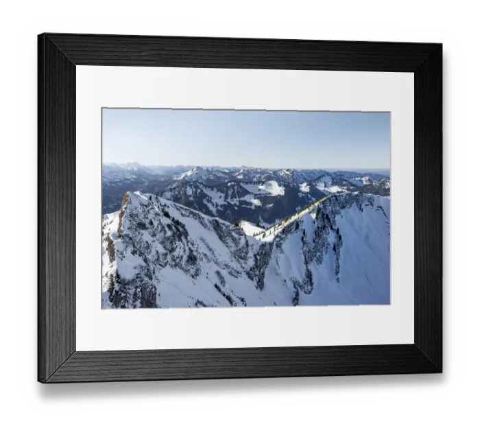 Framed Print : Rotwand, mountains in winter, Mangfall Mountains