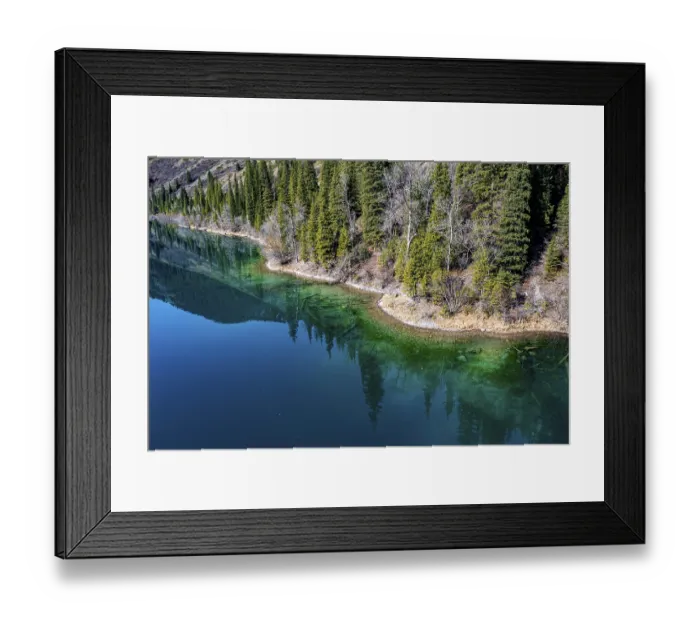 Framed Print : Aerial of the Lower Kolsai lake