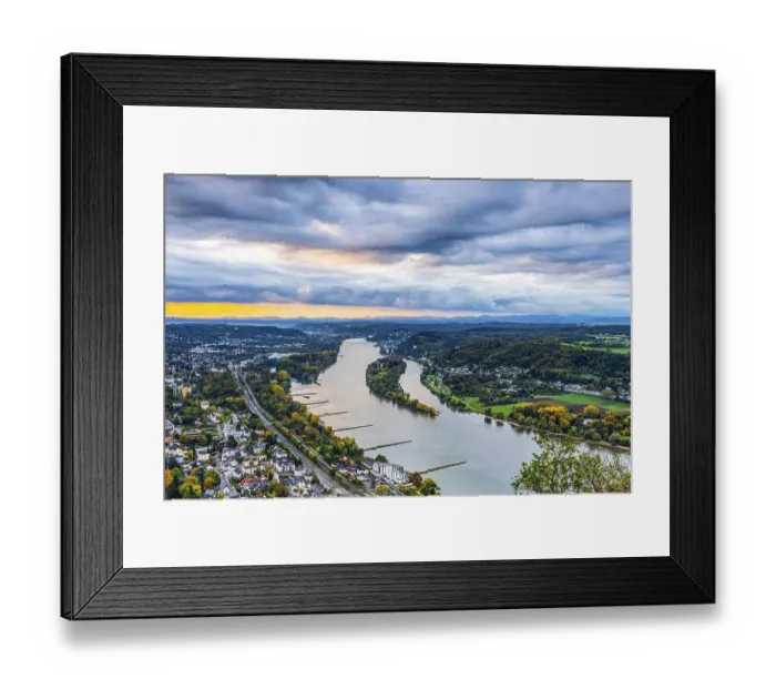 Framed Print : View of the Rhine from Drachenfels Framed Print : View of the Rhine from Drachenfels