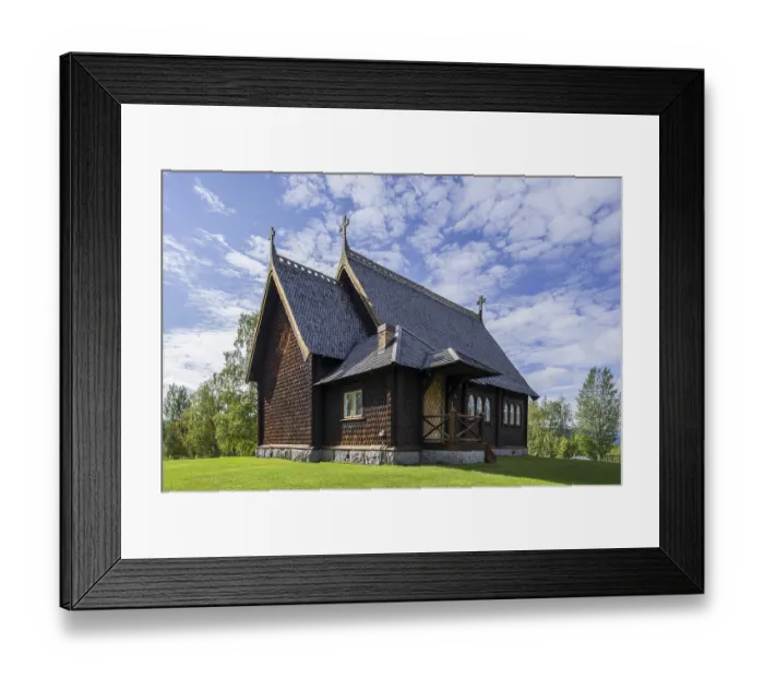 Framed Print : Stave church of Kvikkjokk, Norrbotten County