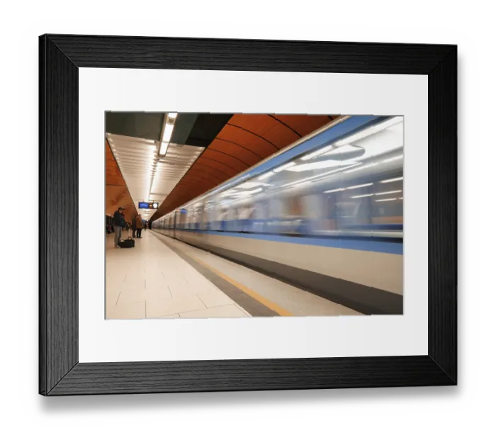 Framed Print : Subway station Marienplatz, incoming train