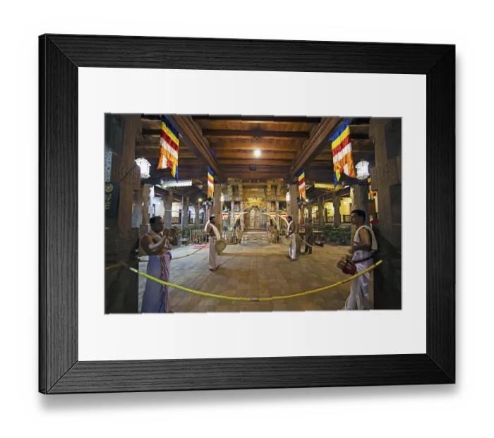 Framed Print : Drummers and flute players at a shrine in the Buddhist Temple of the Tooth or Sri Dalada Maligawa Framed Print : Drummers and flute players at a shrine in the Buddhist Temple of the Tooth or Sri Dalada Maligawa