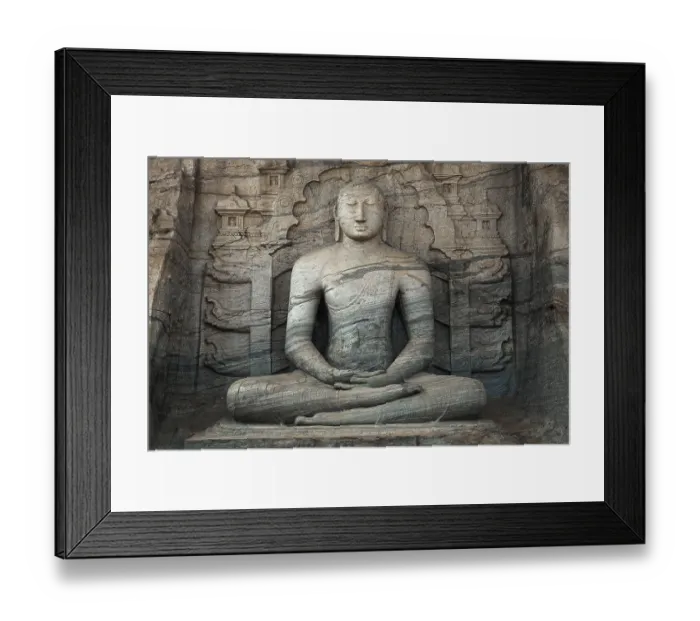 Framed Print : Seated Buddha, Gal Vihara, Sacred City