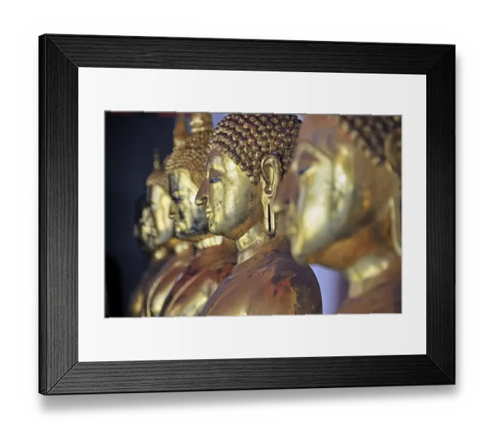 Framed Print : Gilded Buddha statues, Bhumispara-mudra Framed Print : Gilded Buddha statues, Bhumispara-mudra
