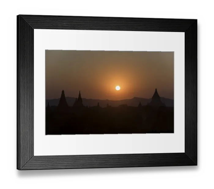 Framed Print : Sunset over Old Bagan, Myanmar, Asia