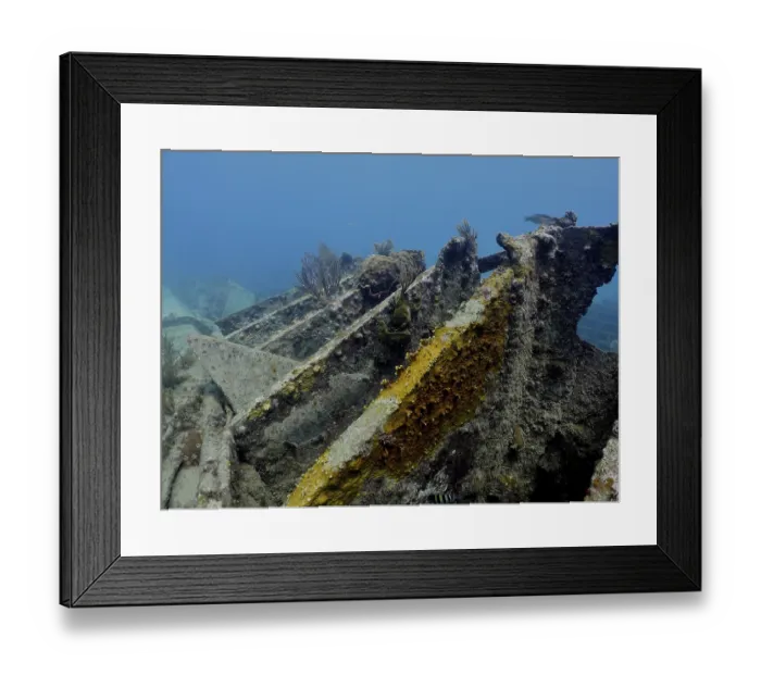 Framed Print : Wreck of the Benwood. Dive site John Pennekamp Coral Reef State Park