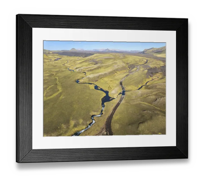 Framed Print : Road F232 Oeldufellsleid, ford at waterfall of river blafjallakvisl