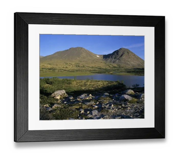 Framed Print : Twin peaks of the Stygghoin, Stygghoin mountain range