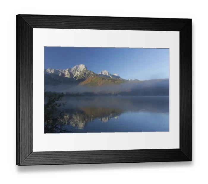 Framed Print : Autumn mood at lake Almsee, Gruenau