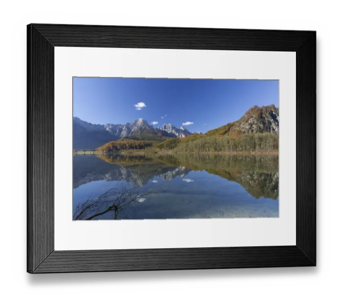 Framed Print : Autumn mood at lake Almsee, Gruenau