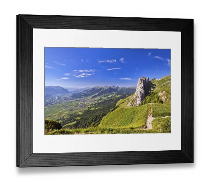 Framed Print : Kreuzberge, Chruezberg, in the Alpstein with a view into the Rhine Valley