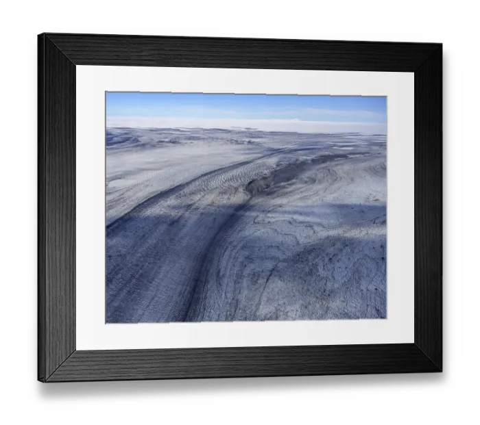 Framed Print : Aerial view of structures of Vatnajoekull glacier