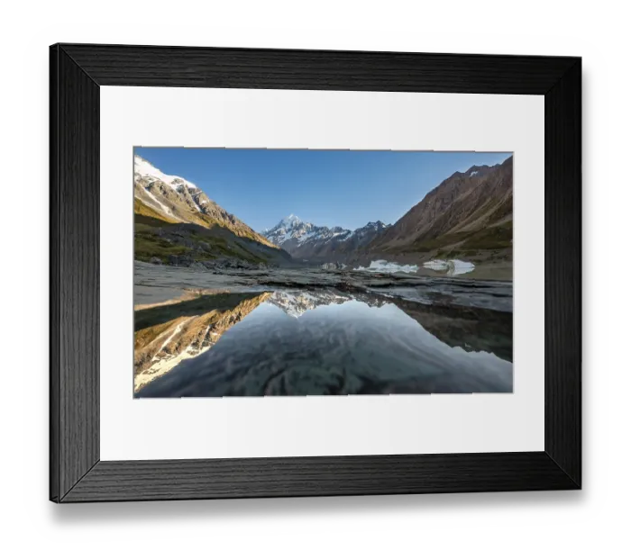 Framed Print : Sunrise reflection, Mount Cook in the morning light