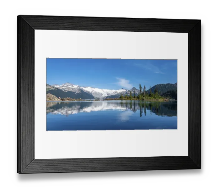 Framed Print : Garibaldi Lake, mountains reflected in turquoise glacial lake Framed Print : Garibaldi Lake, mountains reflected in turquoise glacial lake