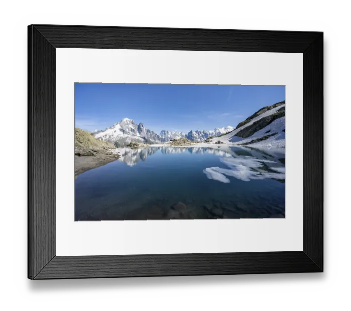 Framed Print : Mountain landscape with mountain lake Framed Print : Mountain landscape with mountain lake