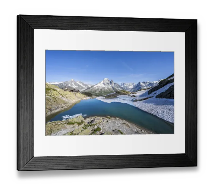 Framed Print : Mountain landscape with mountain lake Lac Blanc Framed Print : Mountain landscape with mountain lake Lac Blanc