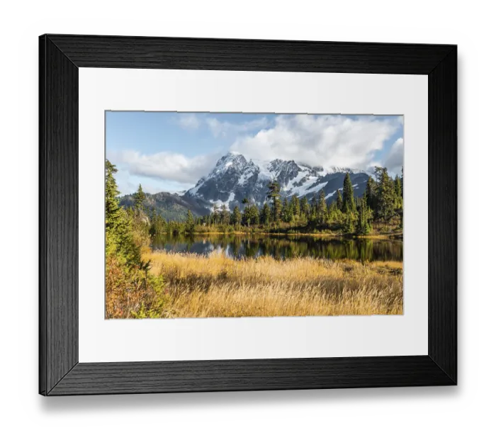 Framed Print : Mountain lake Picture Lake with forest