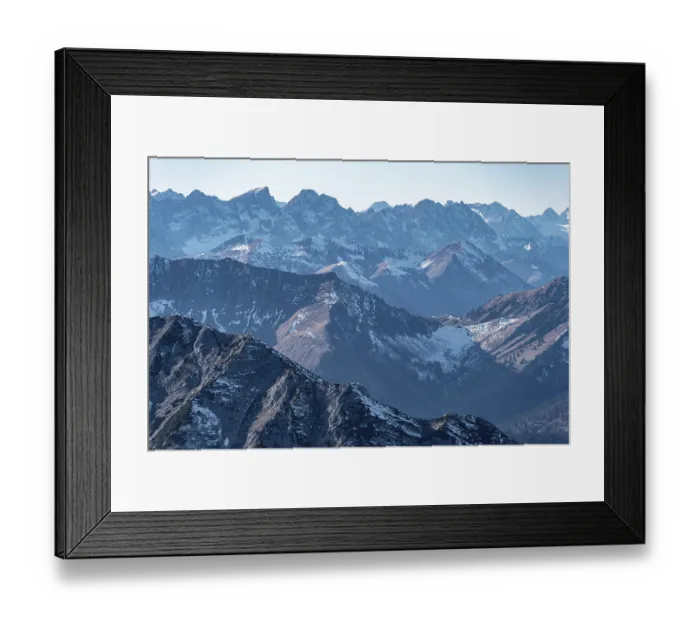 Framed Print : Snow-covered Alps and mountains Framed Print : Snow-covered Alps and mountains