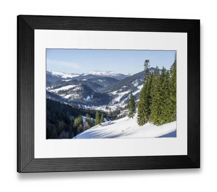 Framed Print : Berge im Winter, Aufstieg zum Sonntagshorn