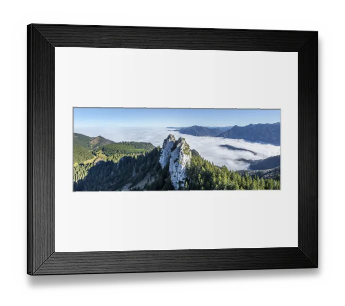 Framed Print : Aerial view, rocky summit of the Ettaler Manndl