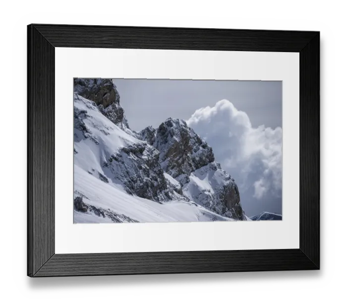 Framed Print : Snow-covered mountain landscape Framed Print : Snow-covered mountain landscape