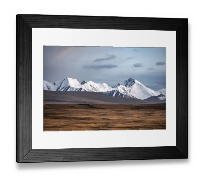 Framed Print : Glaciated and snow-capped mountains