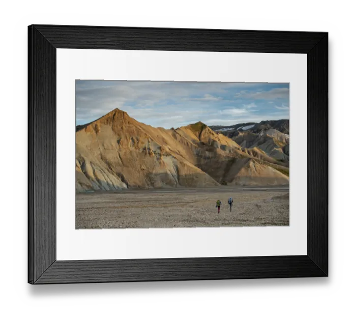 Framed Print : Hiker, Joekulgil, Rhyolite Mountains