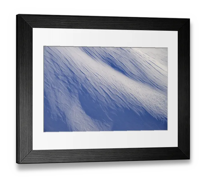 Framed Print : Snow surface with shadow pattern