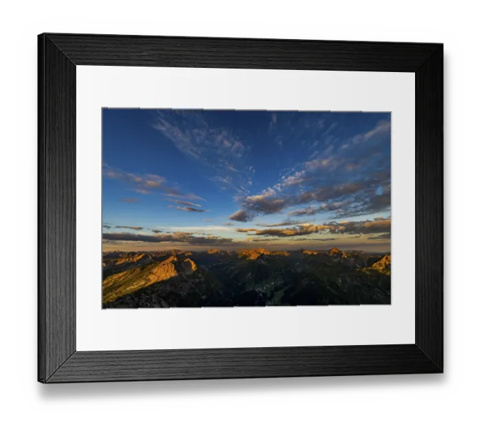 Framed Print : Sunrise with clouds over Allgaeu mountains